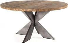 Dining Table PADMAS PLANTATION EMILY Industrial Round 59-In Light Gray Almond