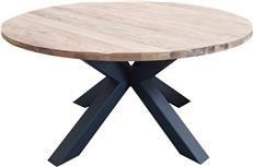 Dining Table PADMAS PLANTATION GIULIA Industrial 48-In Ebony Almond Off-White