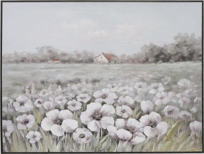 Painting Contemporary Flowers Farm Multi-Color Polyester Canvas Pine Ps Frame