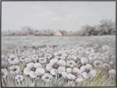 Painting Contemporary Flowers Farm Multi-Color Polyester Canvas Pine Ps Frame