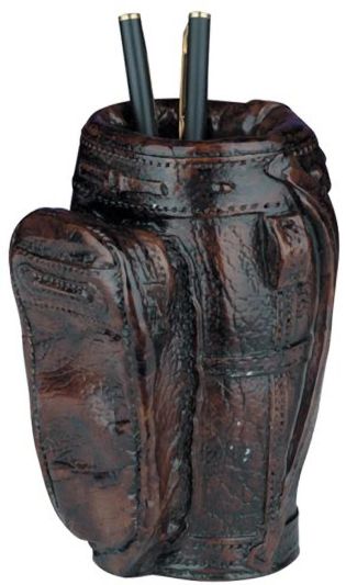Pen Holder Golf Bag Cast Resin Hand-Cast Hand-Painted Painted