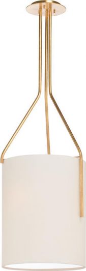 Pendant CASTLE Small 4-Light Gold Leaf Off-White Shade Iron Silkette Bronze