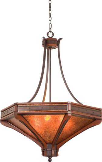 Pendant Light KALCO ASPEN Art Deco Deco/Mid-Century Modern 6-Light Natural Iron
