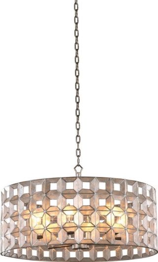 Pendant Light KALCO PRADO Coastal Chic Beach Open Frame 6-Light Natural Shell