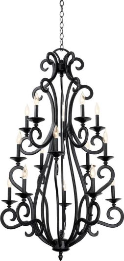 Pendant Light KALCO SANTA BARBARA Gothic 15-Light Tortoise Shell Wrought Iron