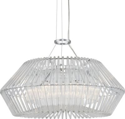 Pendant Light KALCO TAZA Transitional 6-Light Chrome Clear Glass Solid Dry