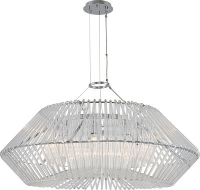 Pendant Light KALCO TAZA Transitional 9-Light Chrome Clear Glass Tempered Dry