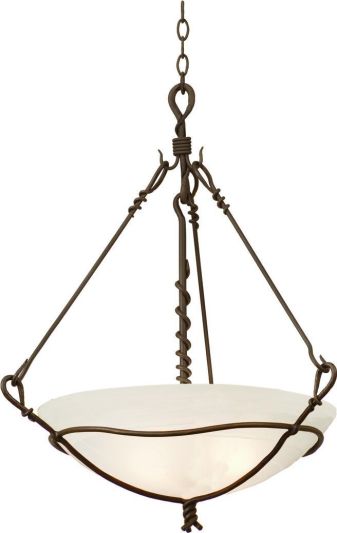 Pendant Light KALCO VINE Gothic 3-Light Bark White Alabaster Glass Coco