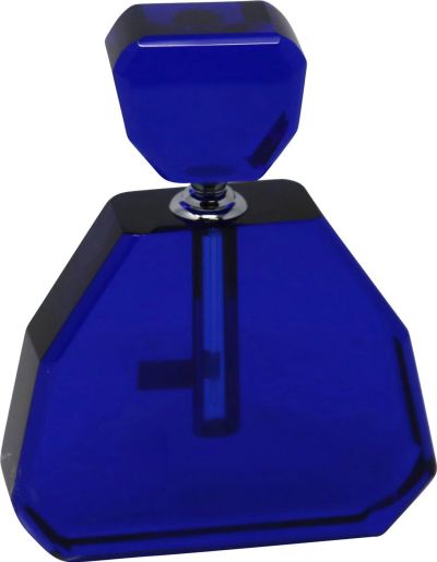 Perfume Bottle Decanter GLAM Modern Contemporary Blue White/Cream Crysta