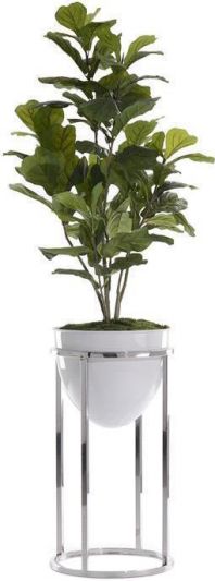 Planter Vase JOHN-RICHARD Transitional Fiddle-Leaf Fig Tree Floral Green White