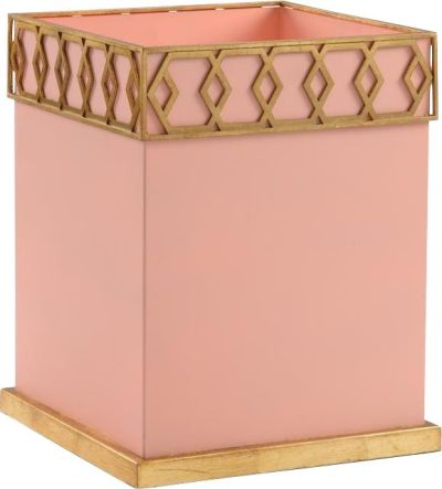 Planter Vase PERKINS Metallic Gold Coral Pink Metal