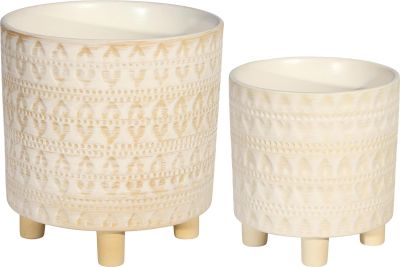 Planters Planter Vase Contemporary White Set 2 Ceramic