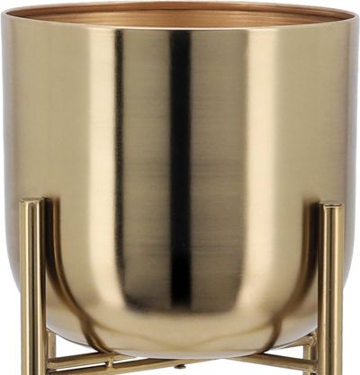 Planters on Stand Plant Planter Vase GLAM Modern Contemporary Gold Set 3 Ir
