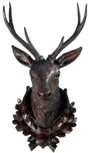 Plaque Mountain Rustic Stag Deer Head Hand Painted Made in the USA OK Casting