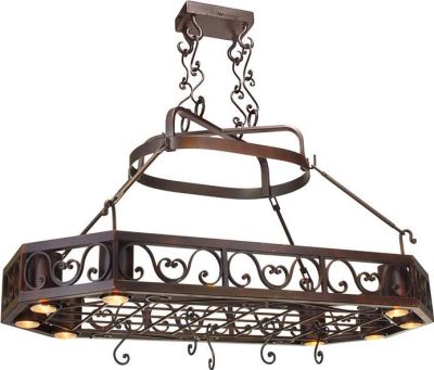 Pot Rack 8-Light Bronze Metal Standard 50W
