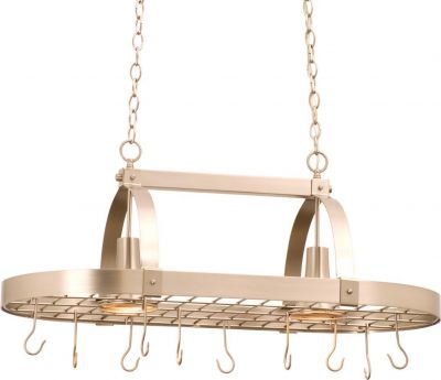 Pot Rack KALCO Contemporary 2-Light Satin Nickel Silver Dry Rating Dimmable
