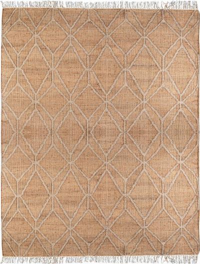 Rug TABRIZ 10x10 10x8 8x10 Natural Copper Hemp Fabric Hand-Woven
