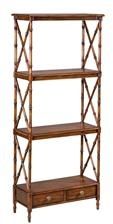 Etagere Shelves SARREID Bamboo Appearance Dark Aged Tobacco Brown Solid Walnut