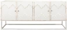 Cabinet on Stand SARREID Antique White Wash Antiqued Reclaimed Pine 2 -Shelf