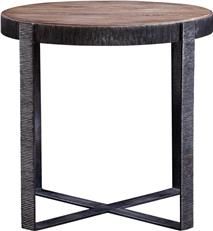 Side Table SARREID Round Antique Silver Heather Gray Iron Walnut White Oak