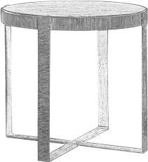 Side Table SARREID Round Artisan Gray Antique Silver Iron Walnut White Oak
