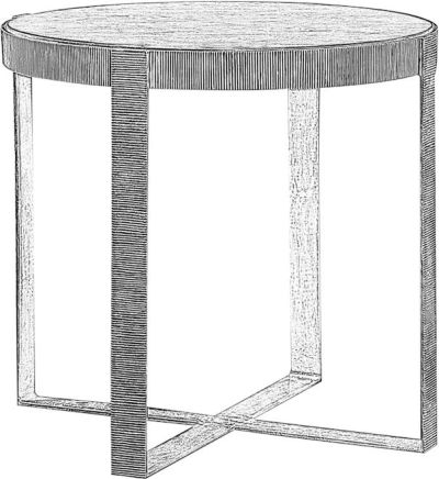Side Table SARREID Round Artisan Gray Antique Silver Iron Walnut White Oak