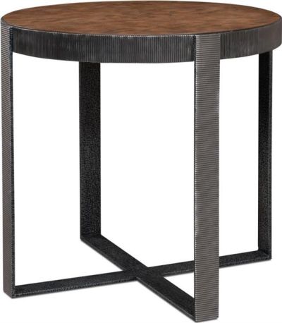 Side Table SARREID Round Light Mink Antique Silver Brown Walnut White Oak I
