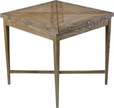 Card Table Games SARREID Burl Solid Oak Walnut Top Swivels