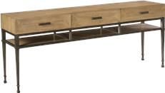 Console Table SARREID Heather Gray White Oak Wrought Iron Frame