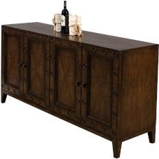 Credenza Sideboard SARREID RINGO Transitional Burnt Brown Oak Quarter Sawn