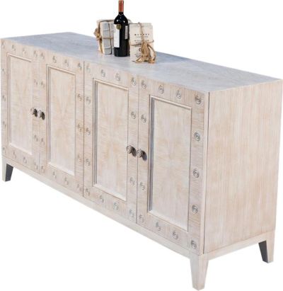 Credenza Sideboard SARREID RINGO Transitional White Wash Quarter Sawn Oak