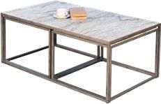 Nesting Tables SARREID Contemporary Low Taupe Antique Silver Beige Iron M