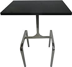 Accent Table Contemporary Black Silver Aluminum Marble