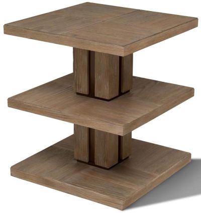 Scarborough House 3Tier Occasional Table, Brown Cerused Oak, Bronze Lacquer