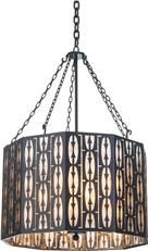 Chandelier Django Decagon Silver Mica 5-Light 1940 Geometrical Wallpaper Pattern