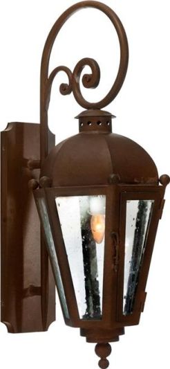 Chateau Lantern Exterior European Old World Brown Powder Coated Metal 1-Light