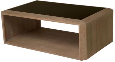 Scarborough House Cocktail Table, Brown Cerused Oak, Bronze Lacquer, Rectangular