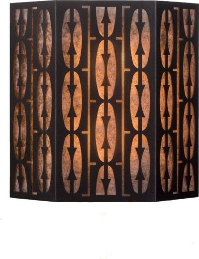 Sconce Django Wall Bronze Silver Mica 1940 Mid-Century Modern Geometric Pattern