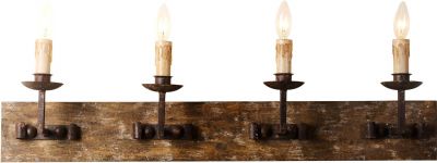 Sconce Wall Glorenza Terracotta Lighting Gothic Reclaimed Wood Iron 4-Light