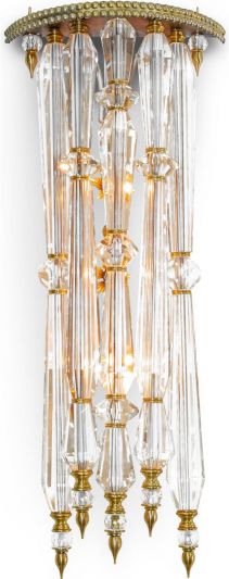 Sconce Wall HALEY Mid-Century 3-Light Iridescent Gold Silver Brass Iron Cut