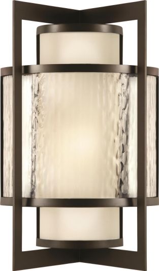 Sconce Wall SINGAPORE MODERNE Outdoor 2-Light Clear Textured Off-White Dark