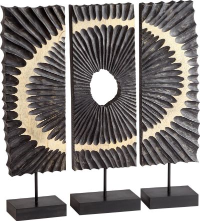 Sculpture CYAN DESIGN Abstract Ruffle Black Wood Iron
