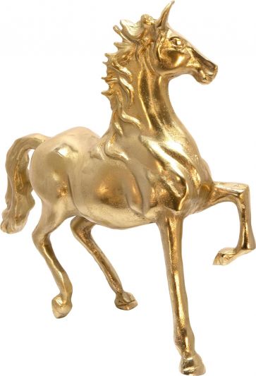 Sculpture Contemporary Horse Gold Black Aluminum