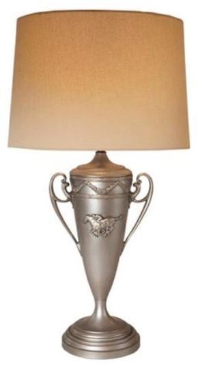 Sculpture Table Lamp EQUESTRIAN Traditional Antique Running Race Horse and