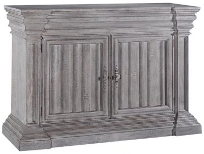 Server Sideboard Gothic Cathedral Weathered Gray Wood, Cornice Moldings
