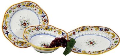 Serving Set RAFFAELLESCO Deruta Majolica Platters and Bowl Platter Large 3
