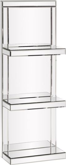 Shelf Shelves HOWARD ELLIOTT Rectangular Frame Glass Polished Nickel Mirrored