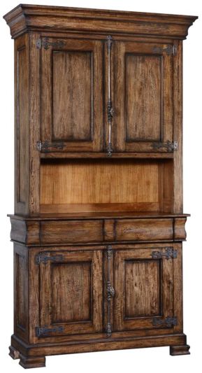 Side Cabinet Philippe Rustic Pecan Wood French Cremone 4 Doors