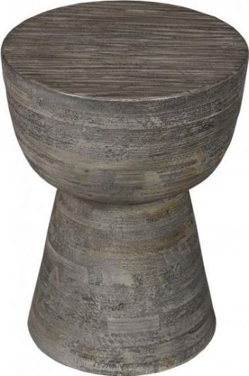 Side Table Hewn Medium Weathered Gray Plantation-Grown Hardwood