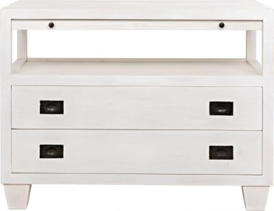 Side Table White Wash White/Cream Mahogany 2 -Drawer